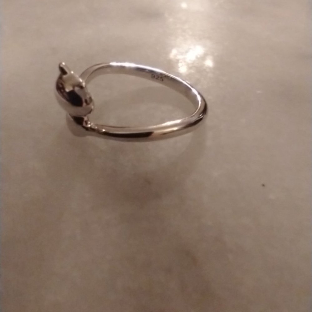 Sterling Silver Cat Ring Size 7 - image 2